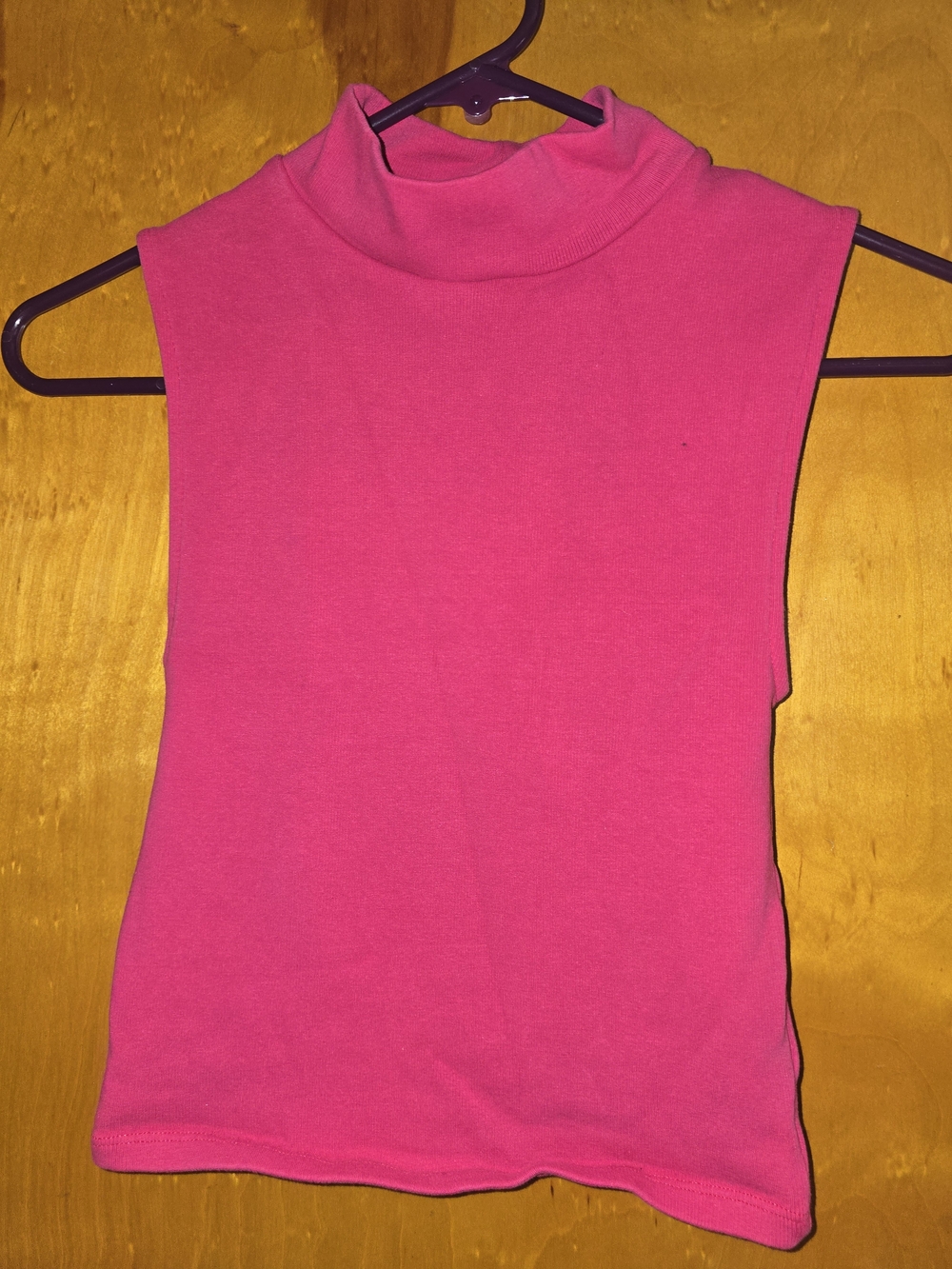Zara Hot Pink Sleeveless Mock Neck Tank